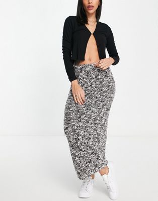 & Other Stories co-ord boucle yarn maxi skirt in grey