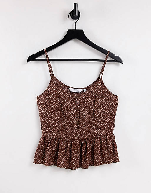 & Other Stories co-ord ditsy floral cami top in brown