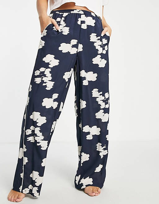 & Other Stories co-ord jacquard pyjama bottom in navy print