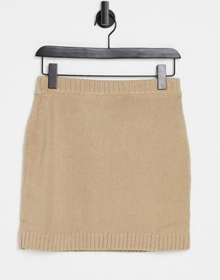 & Other Stories co-ord knitted chunky rib mini skirt in beige - ASOS Price Checker
