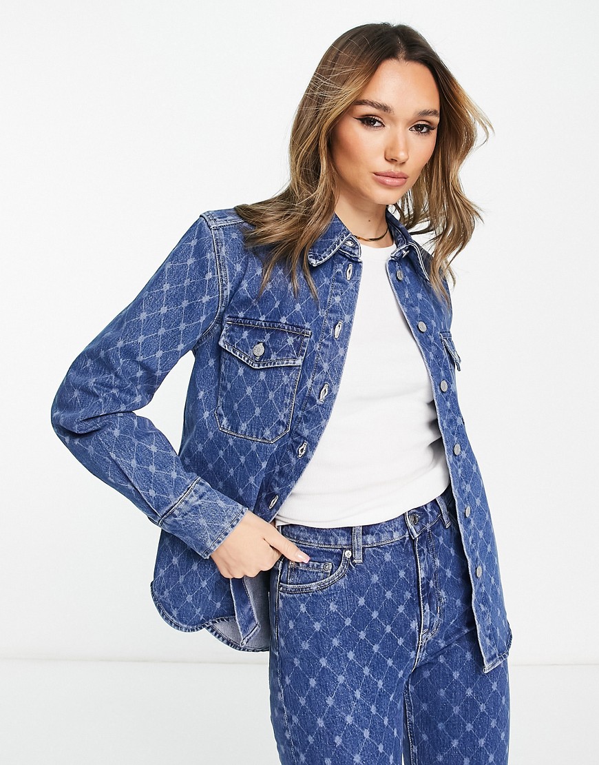 & Other Stories co-ord laser print denim shirt in blue