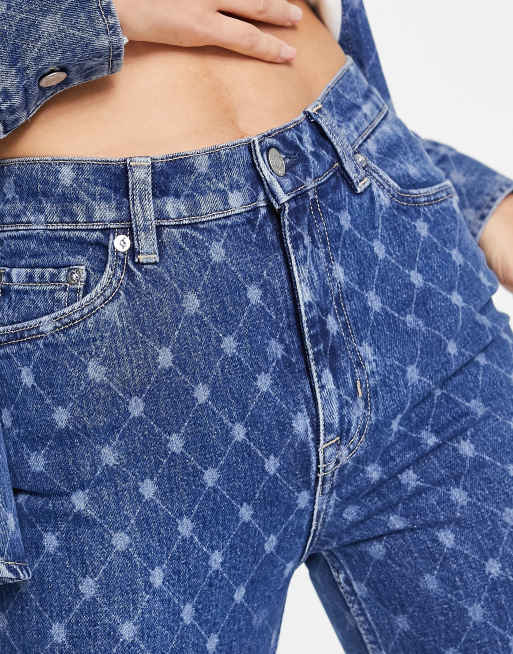  Other Stories co-ord laser print flared jeans in blue