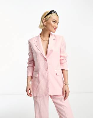 & Other Stories co-ord linen blazer in pink