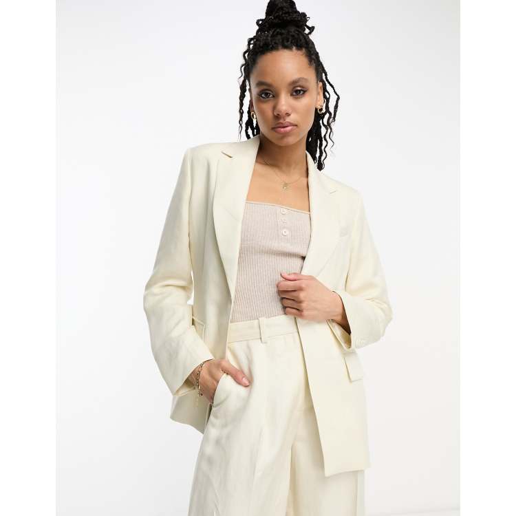 Linen white blazer clearance womens