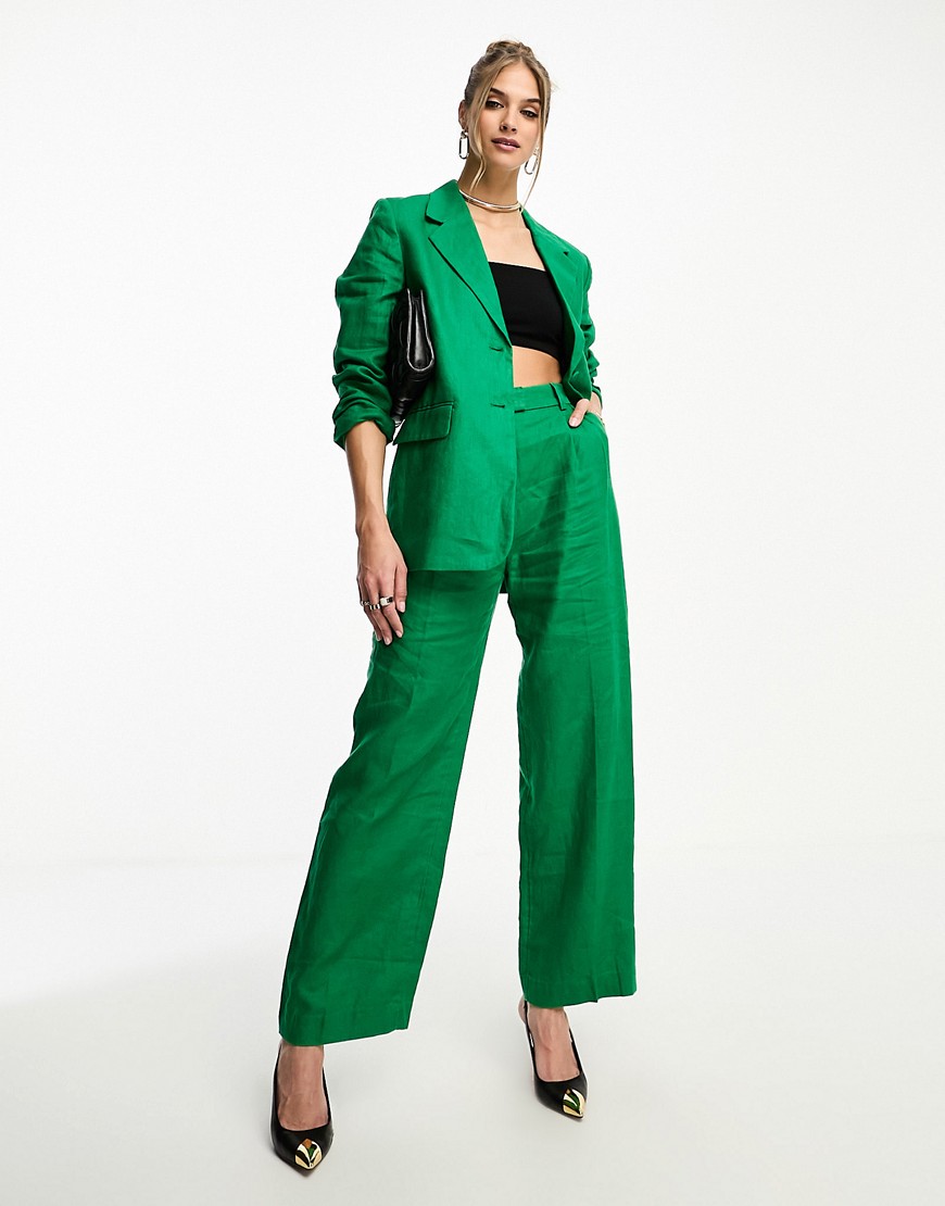 & Other Stories co-ord linen trousers in green