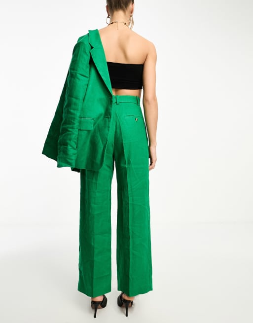 Other stories wide leg store trousers in green check