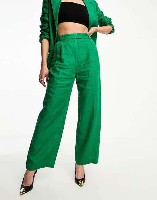 Other stories wide leg best sale trousers in green check