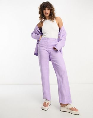 & Other Stories co-ord linen trousers in lilac - ASOS Price Checker
