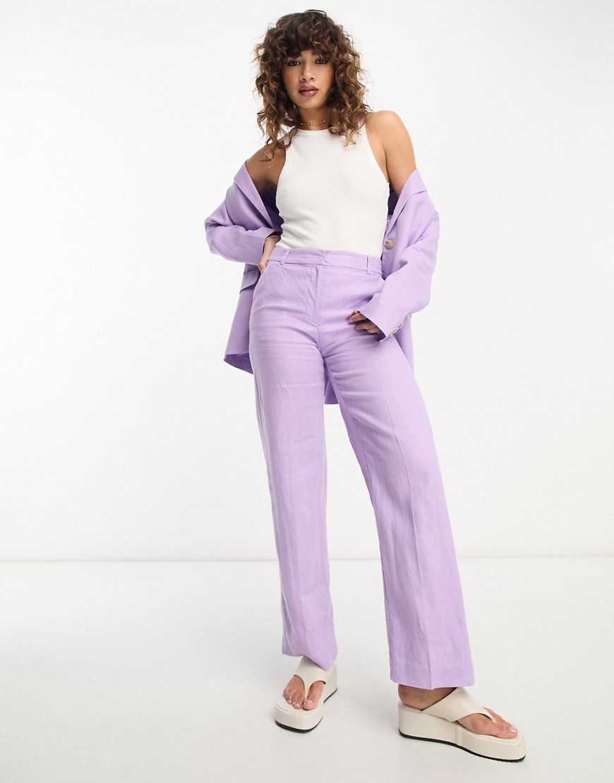 & Other Stories co-ord linen trousers in lilac-Purple