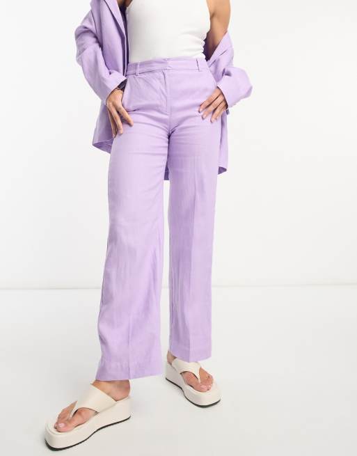 Purple linen hot sale trousers