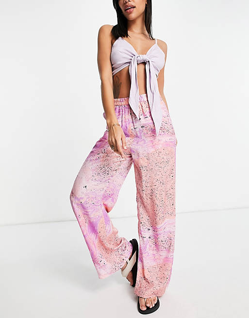 & Other Stories co-ord marble print trousers in multi