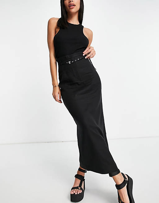 & Other Stories co-ord maxi skirt in black