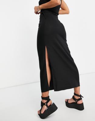 black maxi skirt co ord