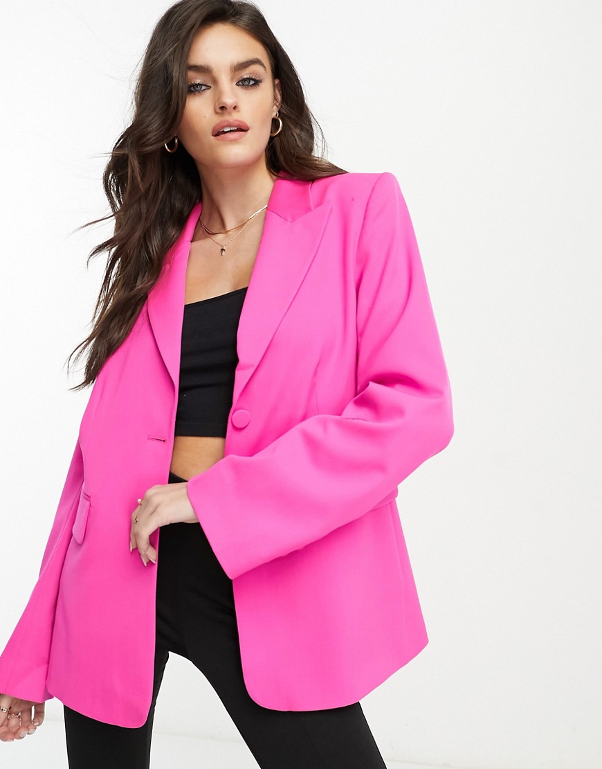 & Other Stories co-ord single breasted blazer in hot pink