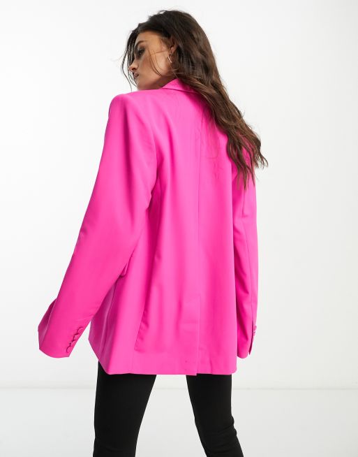  Other Stories co-ord single breasted blazer in hot pink