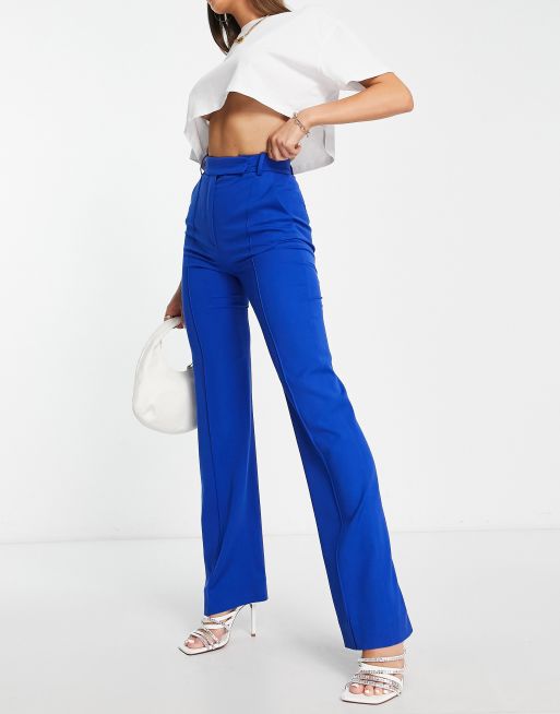 & Other Stories co-ord straight leg trousers in blue, 4 of 4