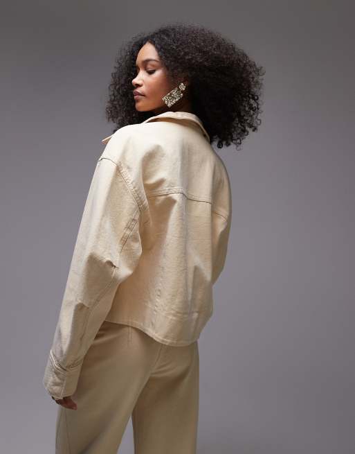 & Other Stories co-ord tailored relaxed fit short bomber jacket in buttermilk yellow, 2 of 4