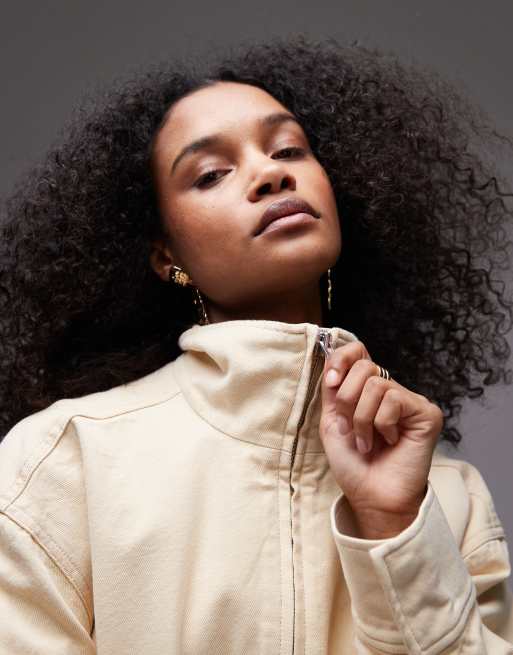 & Other Stories co-ord tailored relaxed fit short bomber jacket in buttermilk yellow, 3 of 4