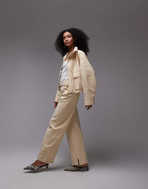 & Other Stories co-ord tailored relaxed straight fit trousers in buttermilk yellow - view 1