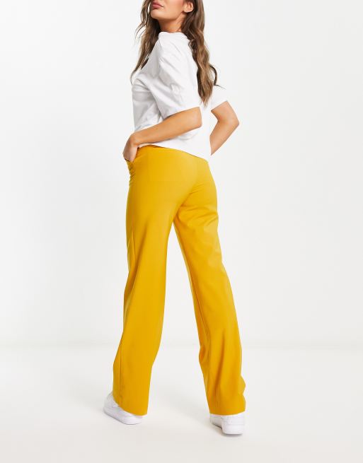 Mustard yellow shop trousers womens