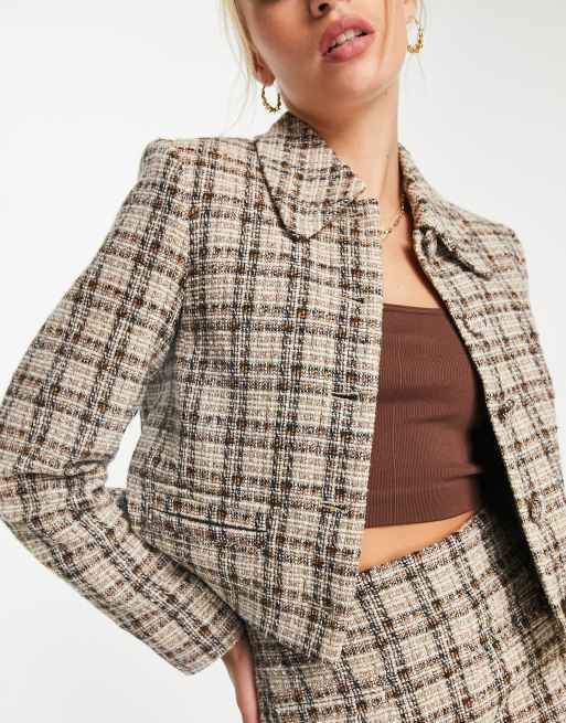 Other Stories co ord tweed jacket in check print