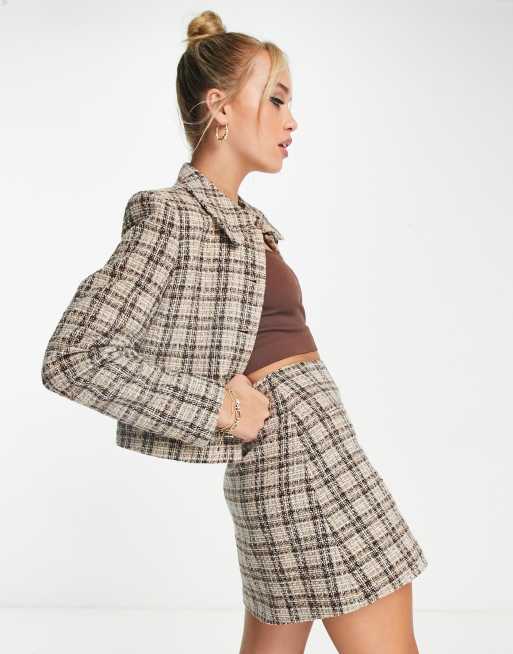 Tweed gingham clearance skirt