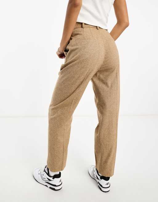 Beige store tapered trousers