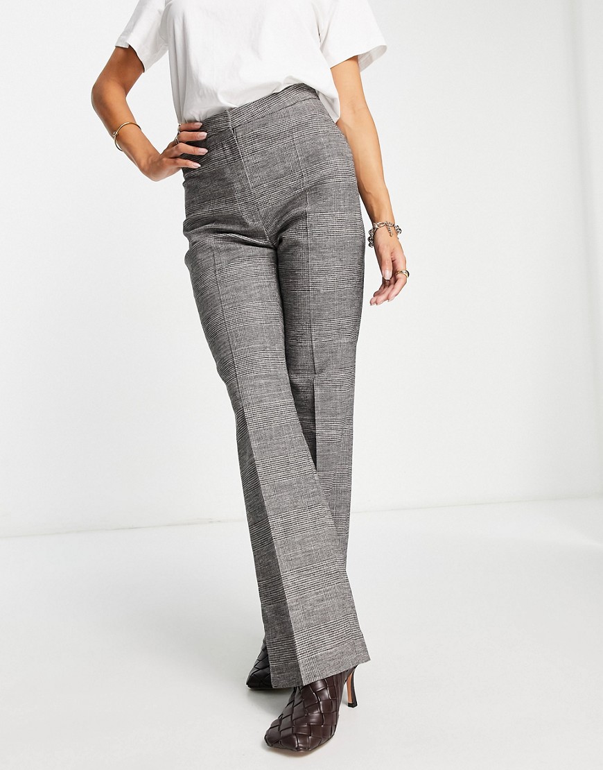 & Other Stories co-ord wool blend tailored trousers in black and grey check-Multi
