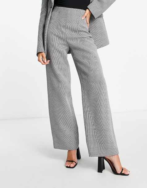 & Other Stories co-ord wool blend tailored trousers in black and white check - view 1