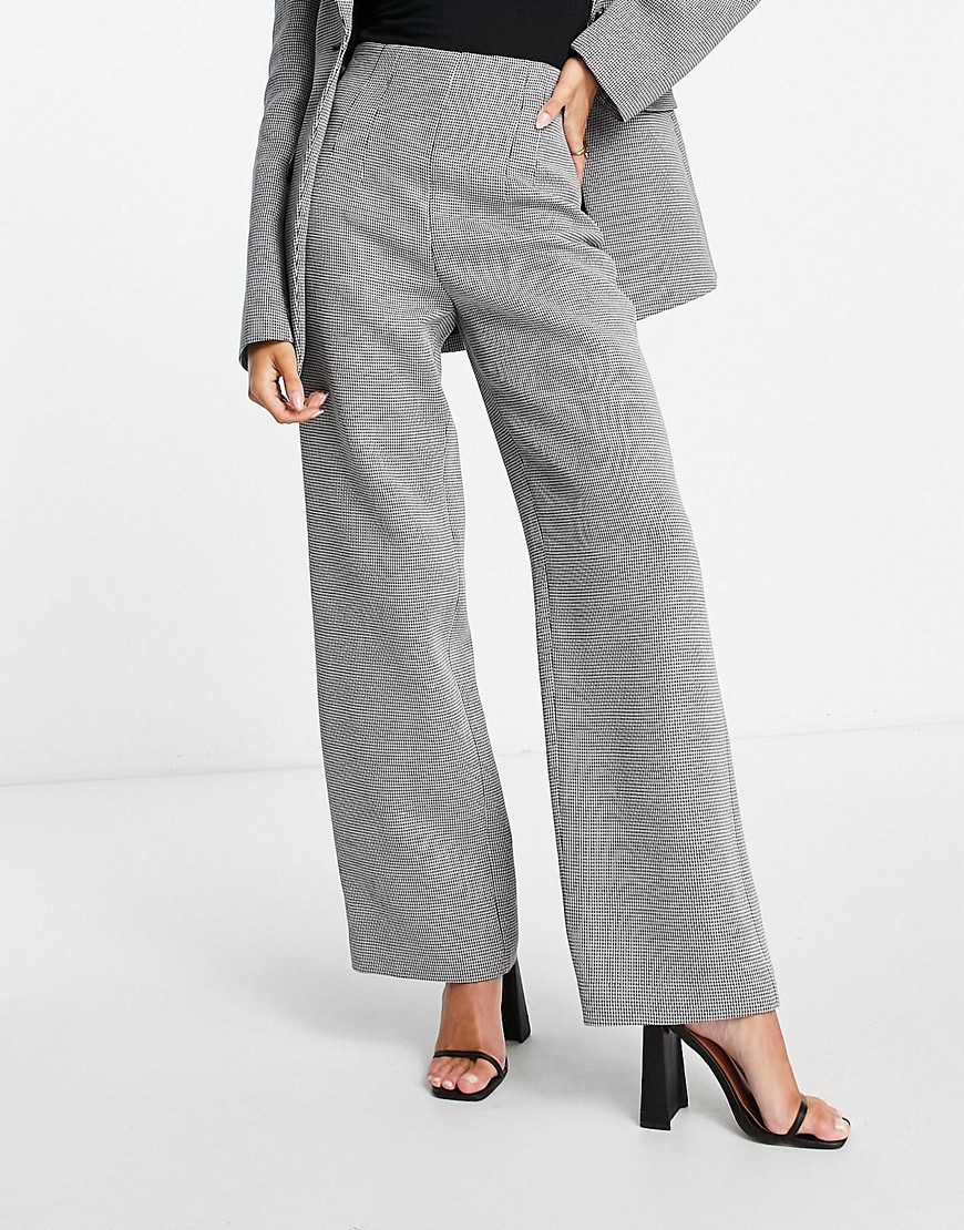 & Other Stories co-ord wool blend tailored trousers in black and white check-Multi