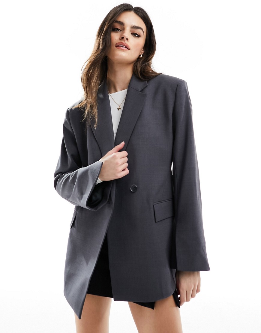 & Other Stories co-ord wrap front blazer in grey