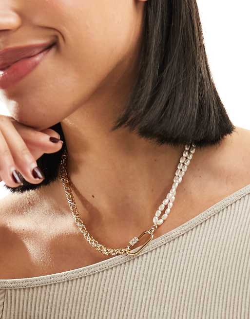 & Other Stories - Collana color oro con perle sintetiche