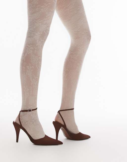 & Other Stories - Collant in pizzo color bianco sporco