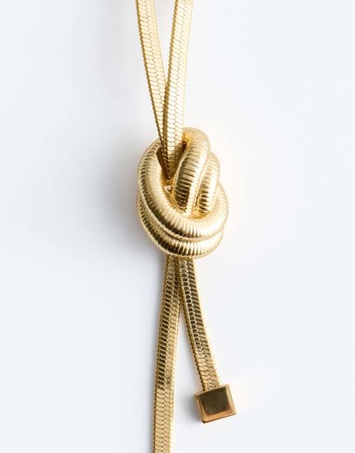 & Other Stories - Collar de varias hileras dorado con nudo, 3 de 4