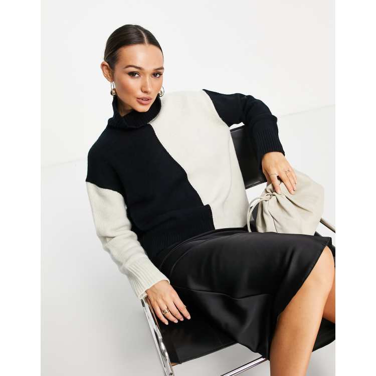 Other Stories color block sweater in black and white ASOS