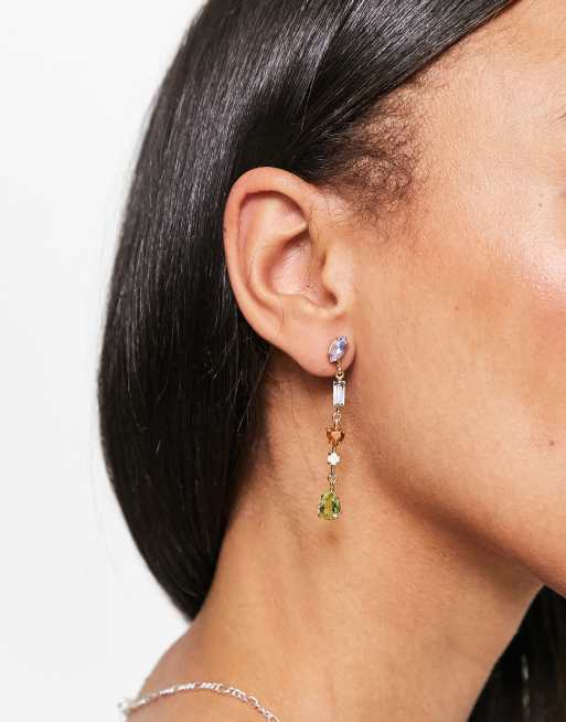 Stone earrings deals long