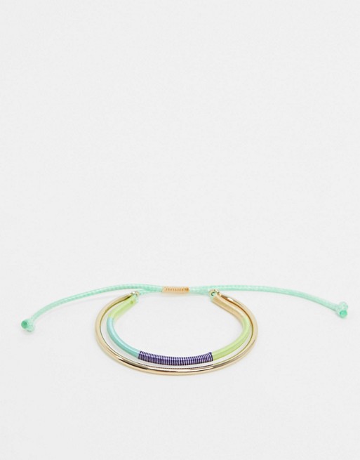& Other Stories coloured thread bracelet in gold
