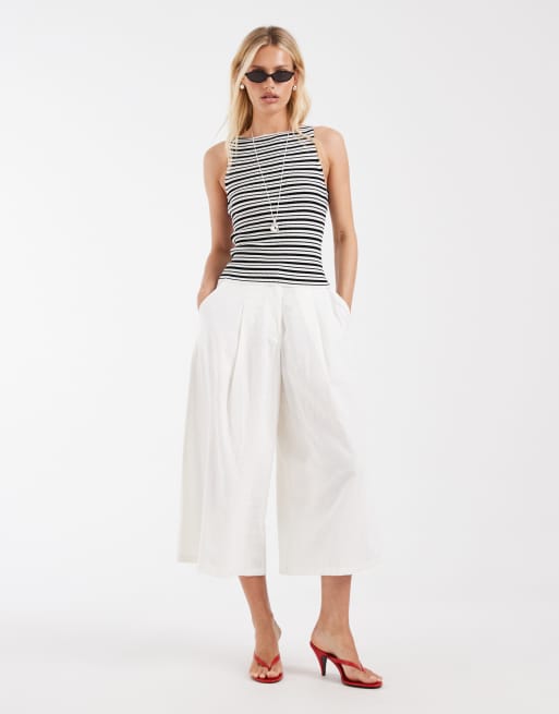 & Other Stories compact knitted boat neck top in black stripe, 3 of 4