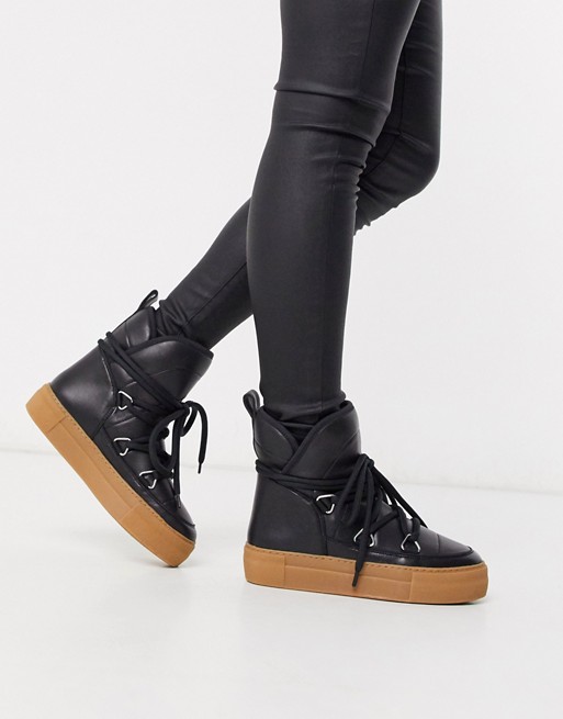 & Other Stories contrast sole snow boots in black