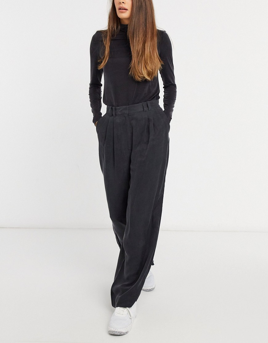 & Other Stories coordinating wide leg pants in black