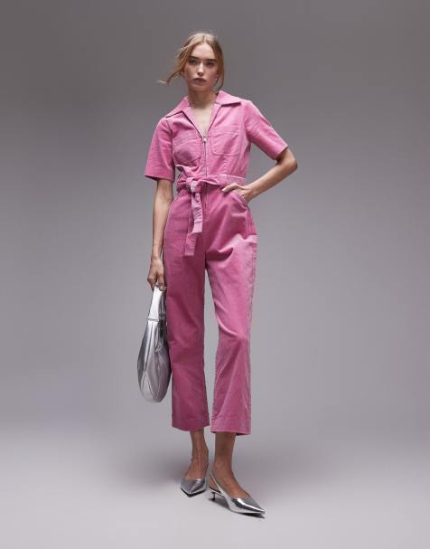 & Other Stories cord belted jumpsuit in light pink - view 1
