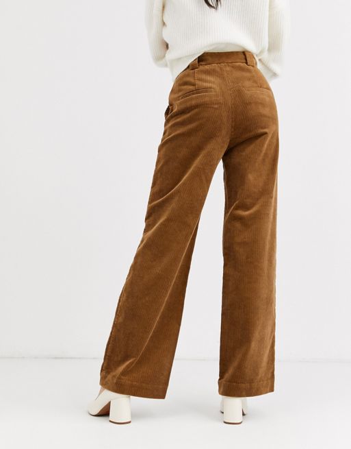  Other Stories cotton flare pants in black - BROWN