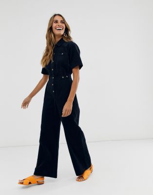 navy cord jumpsuit