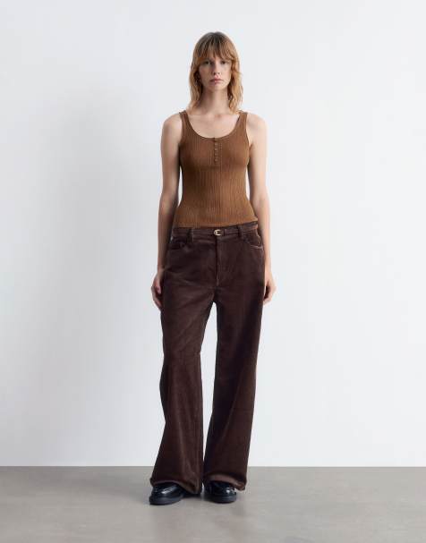 & Other Stories – Cordhose in Braun im 5-Pocket-Stil mit weitem Bein - view 1