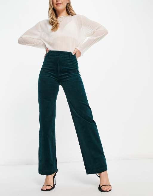  Other Stories corduroy wide leg pants in dark green