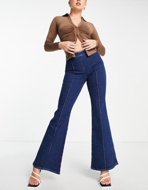 flared denim pants