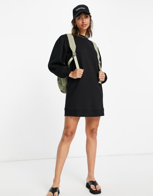 Pull&Bear low back satin mini dress in black