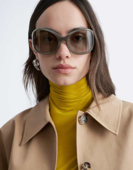 & Other Stories cotton bomber trench jacket in beige, 4 of 4