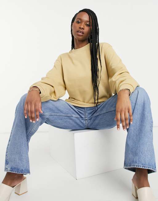 & Other Stories cotton fine sweatshirt in camel - BEIGE, 3 of 4