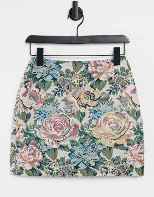 & Other Stories cotton floral jacquard mini skirt in multi - part of a set  - MULTI